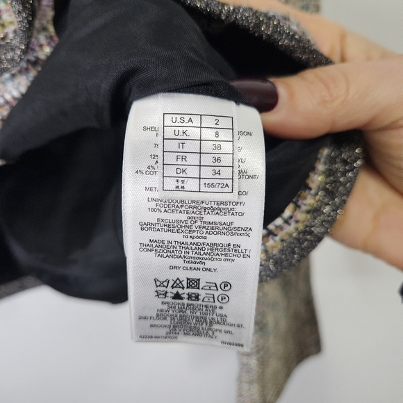 Brooks Brothers Tweed Jacket Blazer  Sz 2 Multicolor Textured Corporate  Preppy - Picture 9 of 13